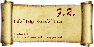Földy Rozália névjegykártya