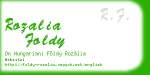 rozalia foldy business card